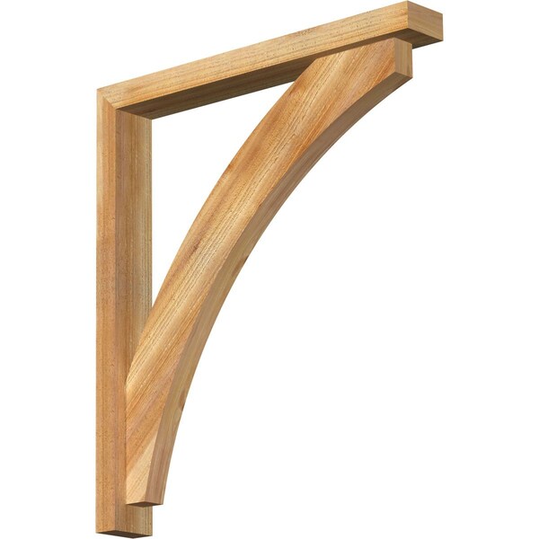 Ekena Millwork Thorton Block Rough Sawn Bracket w/ Offset Brace, Western Red Cedar, 4"W x 30"D x 34"H BKT0402X30X34THR05RWR - main